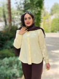 مانتو شومیزی شانتون خنک دکمهدار با قد قابل تنظیم