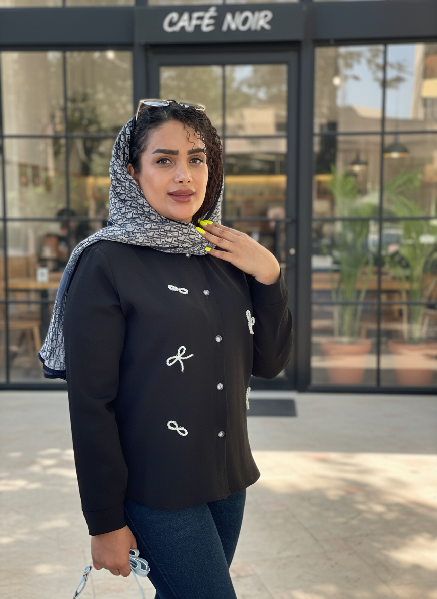 مانتو شومیز محرمی مرواریدی
